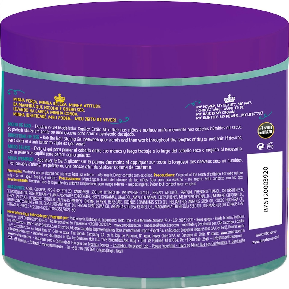 image 1 of Novex AfroHair Hair Stlyling Gel 500 ml