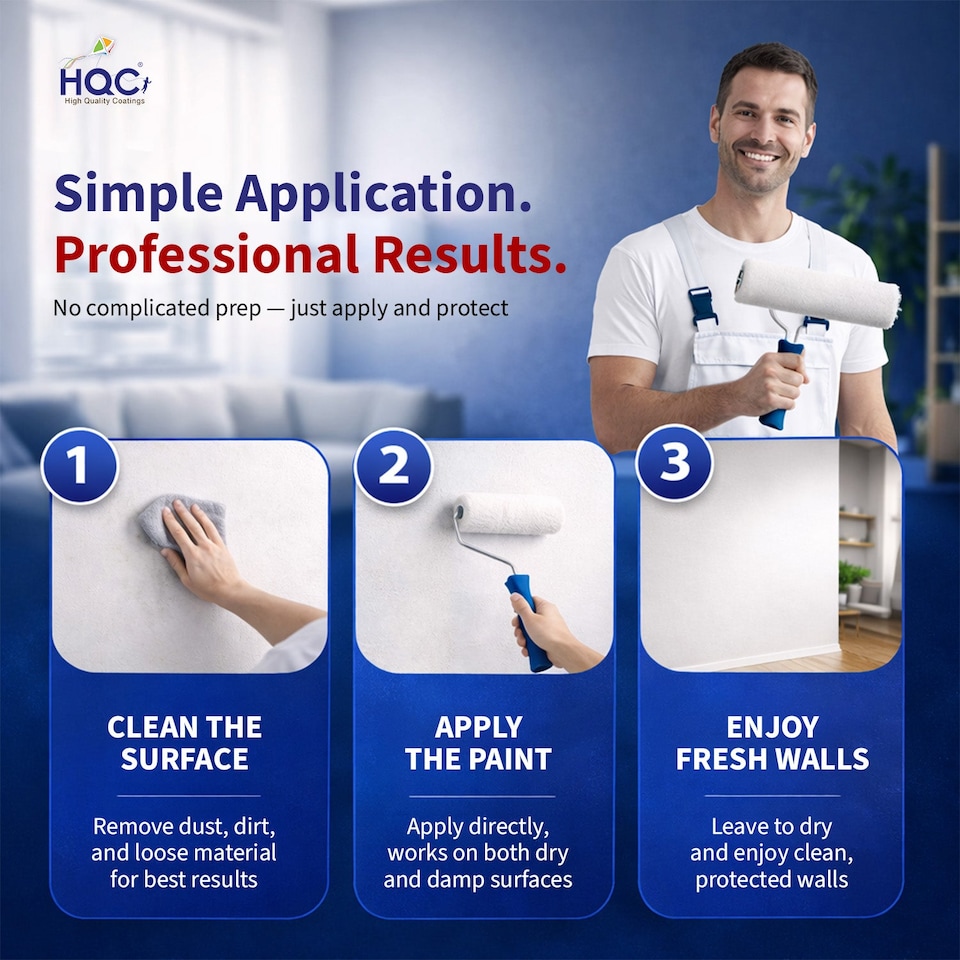 image 1 of HQC Anti Damp Paint - Damp Proof for Interior Walls & Ceilings - Light Grey - 2.5L