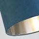 image 3 of TEAL VELVET DRUM SHADE & SILVER INNER (D27cm)