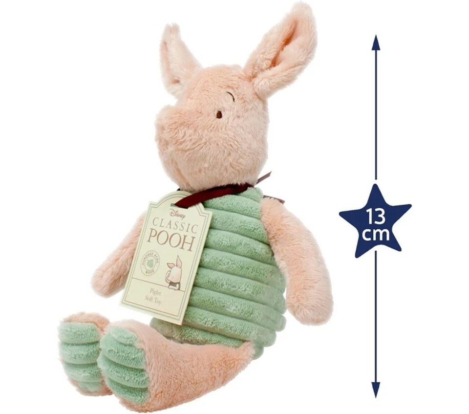 image 1 of Disney Piglet Plush Soft Toy Teddy Bear Baby Gift Winnie Pooh Rainbow Designs