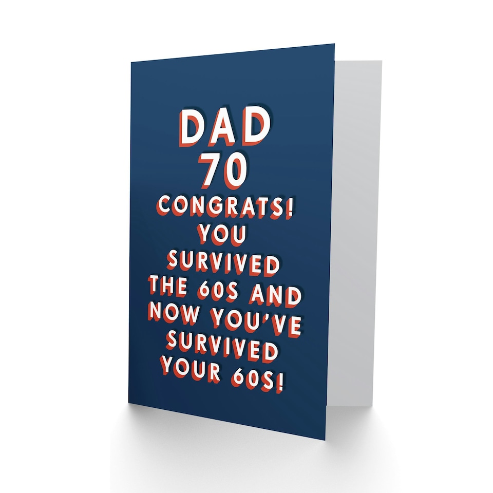 image 1 of 70 Year Old Seventy Congrats Survived 60s For Him Dad Father Funny 70th Birthday Card