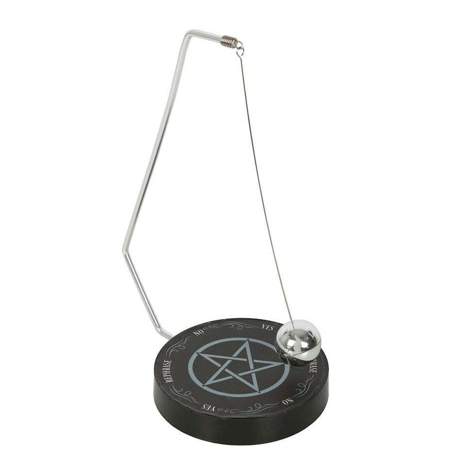 image 1 of Something Different Gothic Pentagram Pendulum Decision Maker - Black/White - One Size