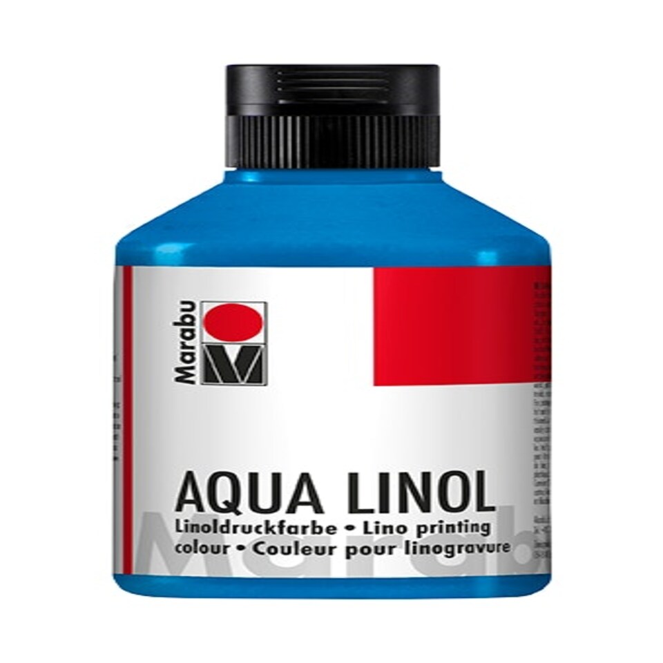 image 1 of Marabu Aqua-Lino Printing Colour, Medium Blue, 250ml