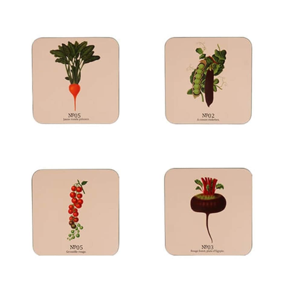 image 1 of RHS Benary Vegetables Set of 4 Coasters