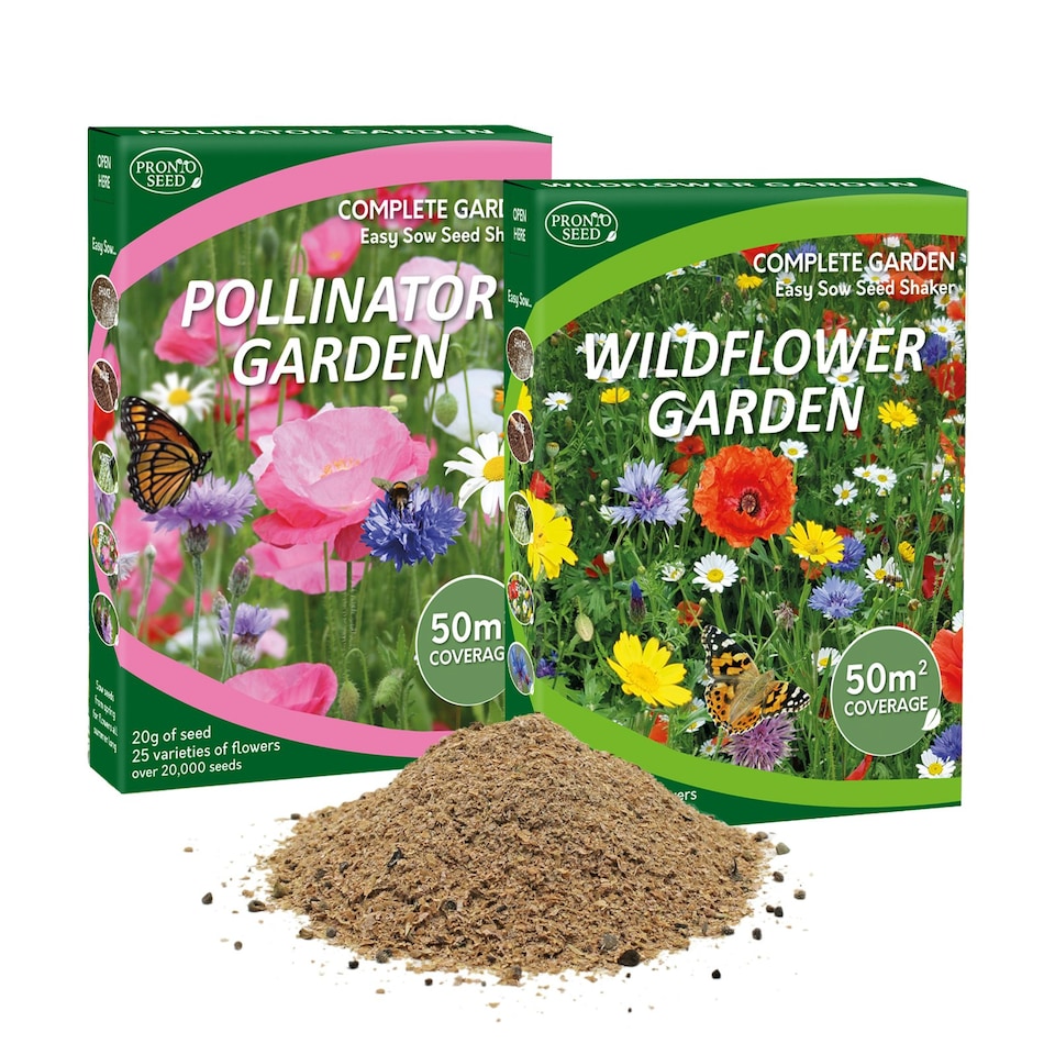 image 1 of Pronto Seed Wildflower Seeds Twin Pack 100m² Coverage, Butterfly & Bee Attracting Wildflower Seeds