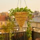 image 3 of Green Blade Rope Cone Hanging Basket - 30cm - Planter Flower Pot Plant Pot Hanger | Brown | Brown