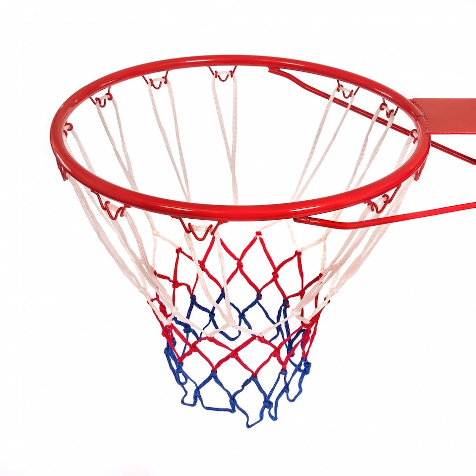 image 1 of Heavy Duty Wall Mounted Full Size Red Basketball Hoop Rim and Net