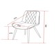 image 6 of Core Products Pair of Aspen Blue Cord Diamond Stitch Fabric Dining Chairs - Black Tapered Legs Blue