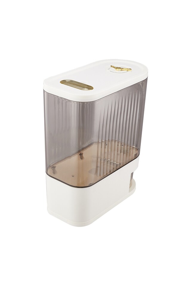 image 1 of Living and Home 10kg Airtight Large Capacity Rice Dispenser | Cream