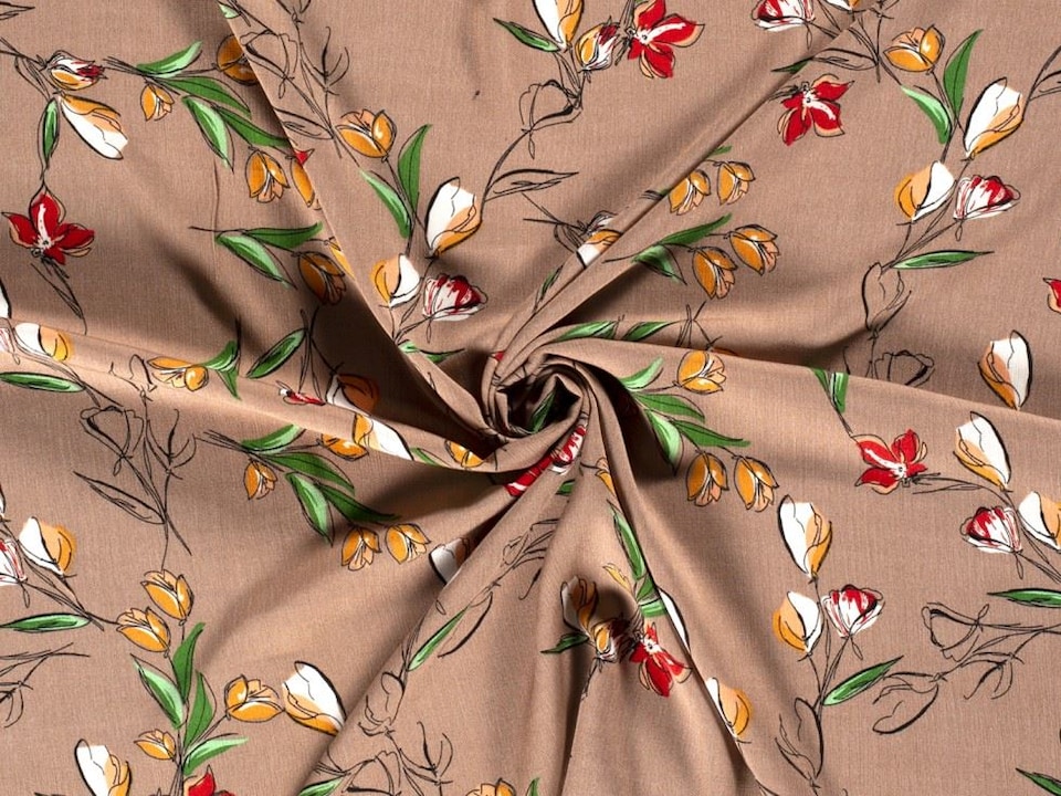 Beige Viscose Crepe Fabric for Dressmaking, 130cm / 51" Wide - per metre
