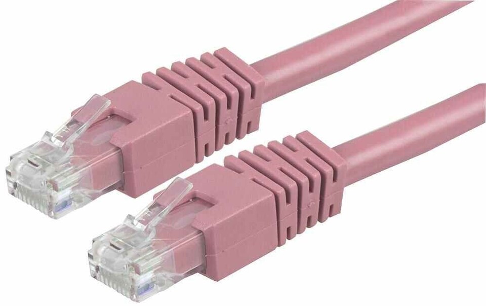 PRO SIGNAL - RJ45 Male to Male Cat6 UTP Ethernet Patch Lead, 3m Pink