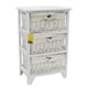 image 1 of JVL Wimborne 3 Drawer Willow Storage Unit - White White