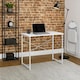 image 6 of Harbour Housewares Wooden Computer Desk - White/White | White | White/White