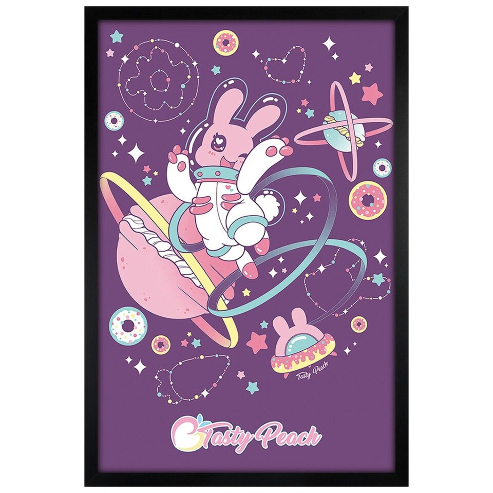 image 1 of Black Wooden Framed Tasty Peach (Chirii) Maxi Poster