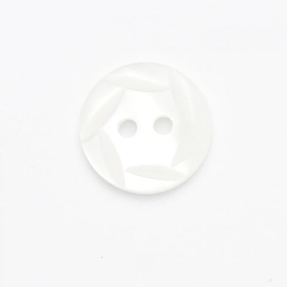 Minerva White Round Plastic Buttons for Dressmaking - 11.5mm - per value pack of 100