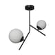 image 1 of ValueLights Beauworth 2 Way Hanging Bar Matte Black and Glass Globe Shade Ceiling Light Fitting