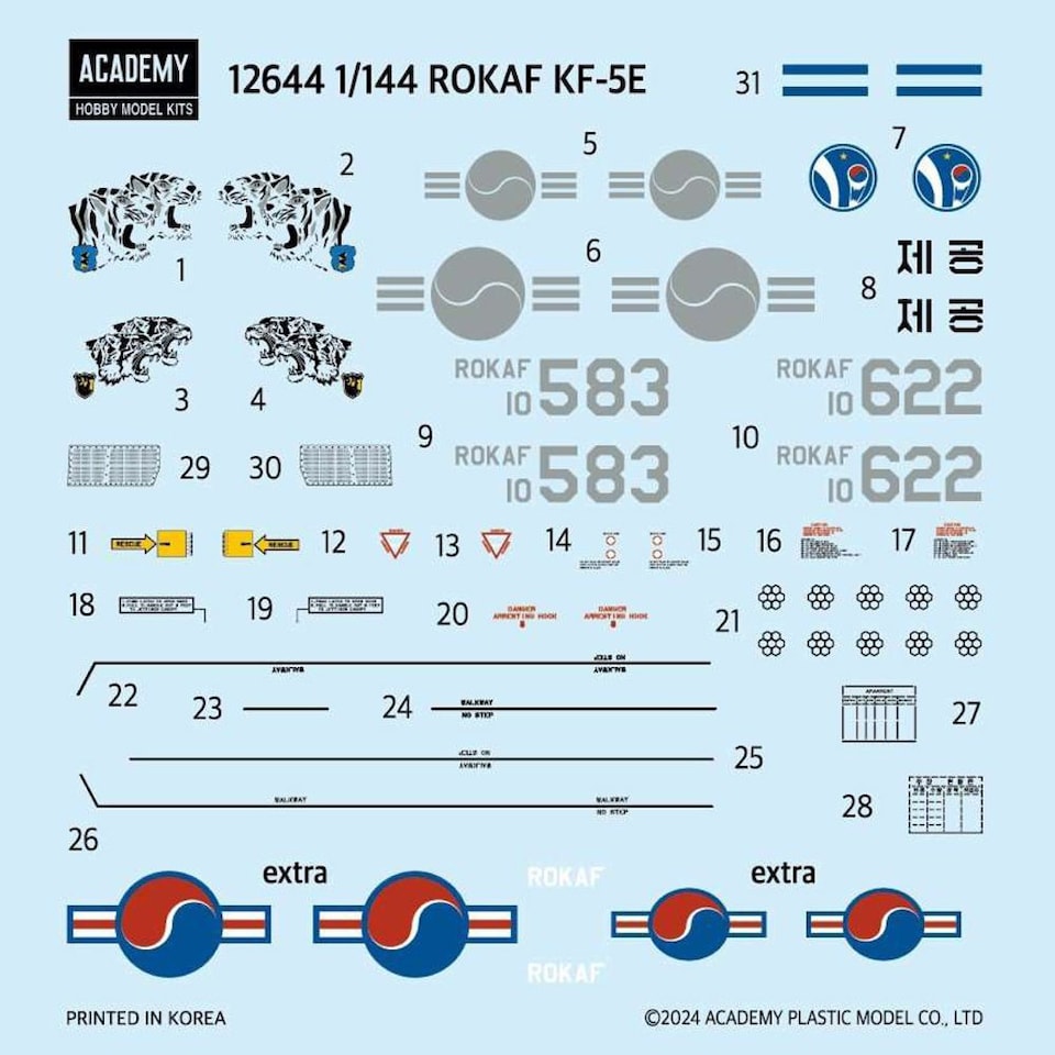 image 1 of Academy ROKAF KF-5E Fighter Aircraft Military Model Kit Scale 1 144