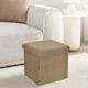 image 1 of Home Republic Boucle Storage Ottoman - 38cm X 38cm Foldable Cream