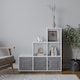 image 2 of 6-Cube Step Shelving Unit With Metal Doors | White | White & Grey | 1