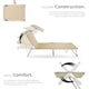 image 3 of Sun Lounger Set of 2 - foldable, adjustable sunshade and 4-step backrest | Cream | beige | 2