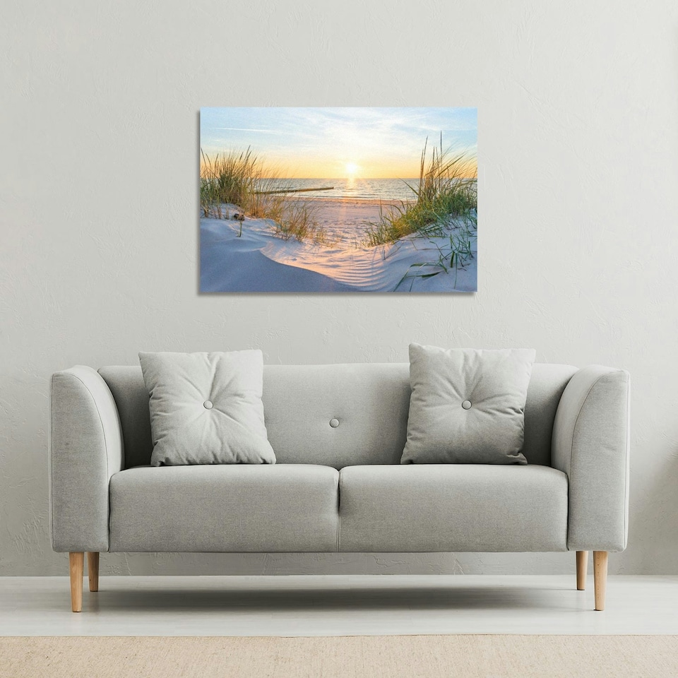 image 1 of Sunset at the Baltic Sea Beach (Canvas Print)