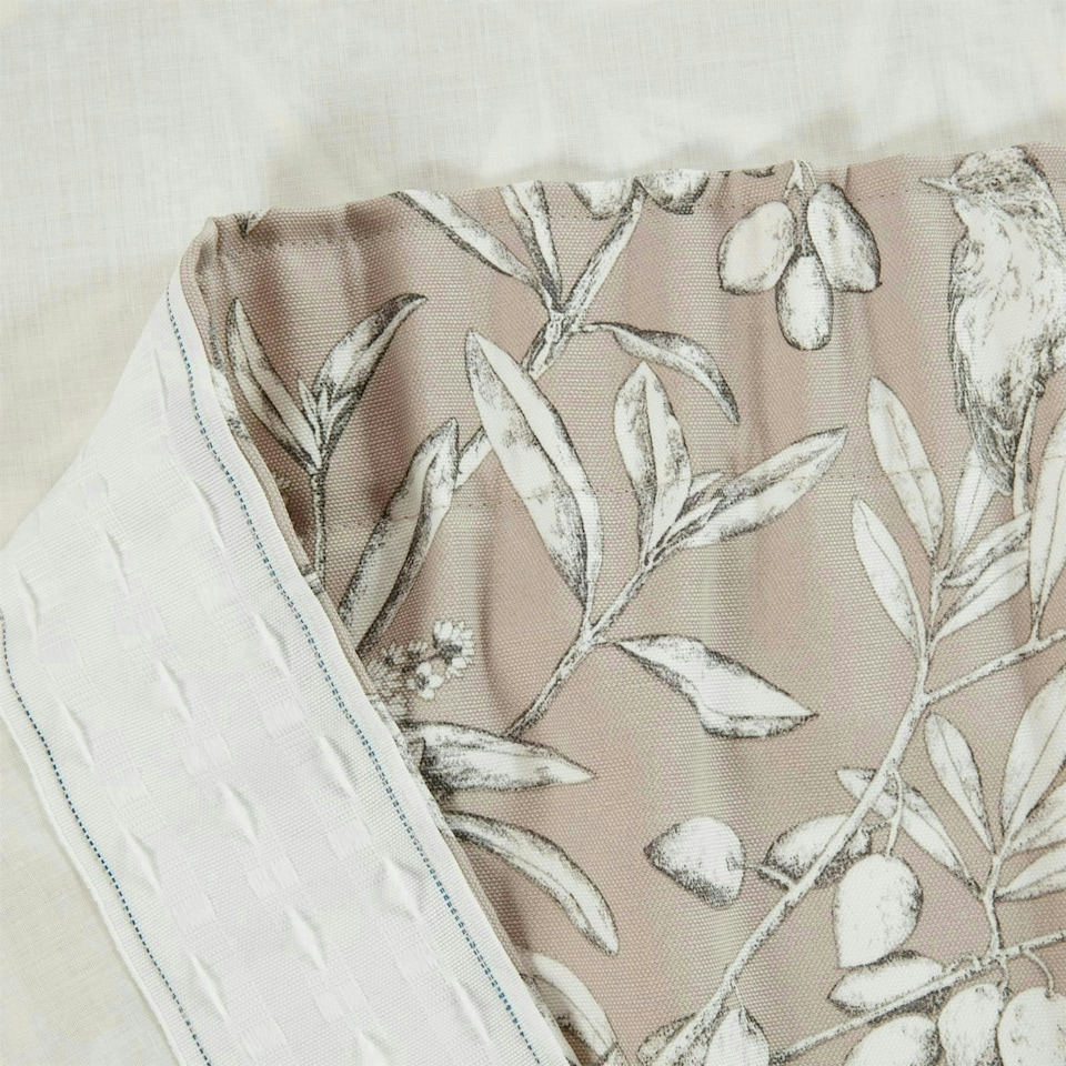 image 1 of Aviary Pencil Pleat Curtains - Beige - 117cm x 183cm
