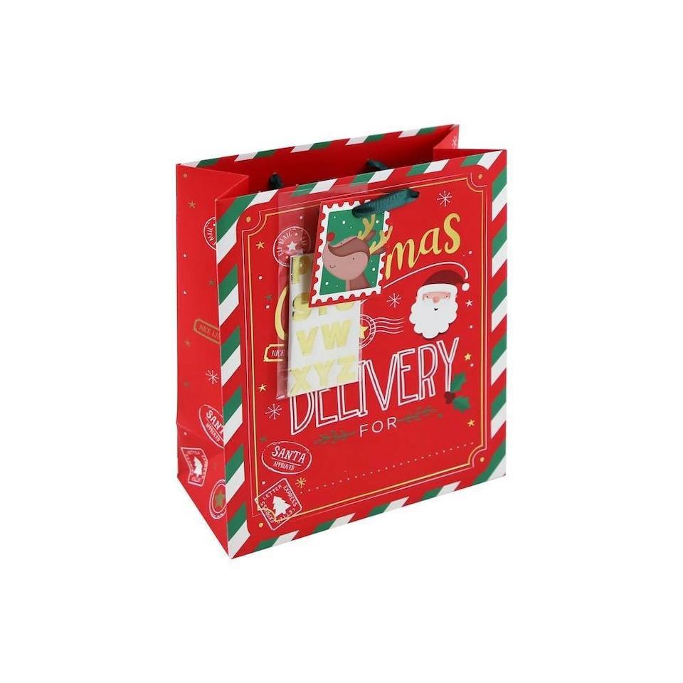 image 1 of Pack of 12 Christmas Delivery Personalised Medium Gift Bags