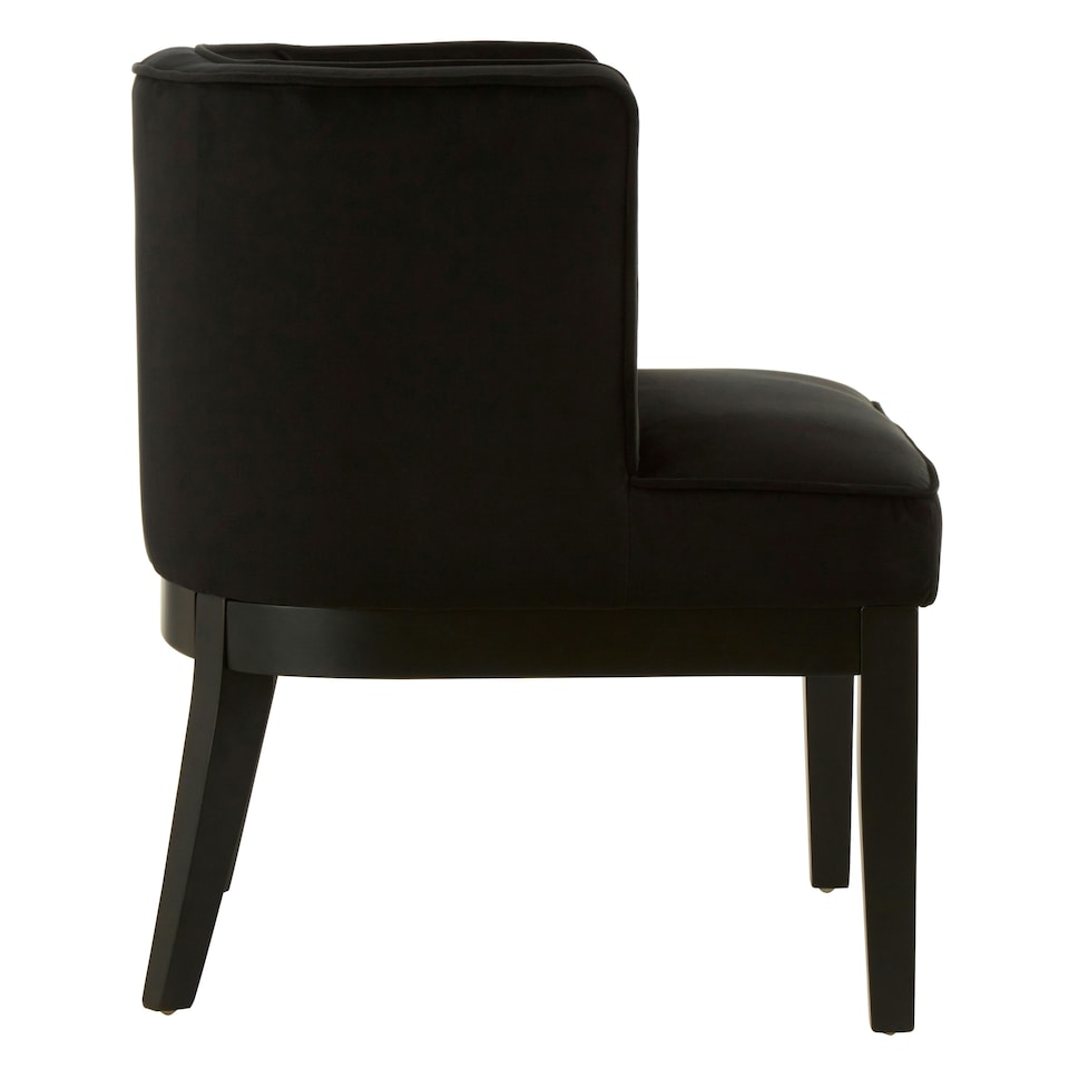 image 1 of Interiors by Premier Black Velvet Chair, Supportive Backrest Lounge Chair, Easy to Clean Velvet Accent Chair, Space-Saving Small Chair