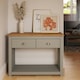 image 2 of Lisbon 2 Drawer Console Table Grey & Oak