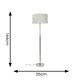 image 3 of ValueLights Modern Floor Lamp In Polished Chrome With Grey Drum Shade