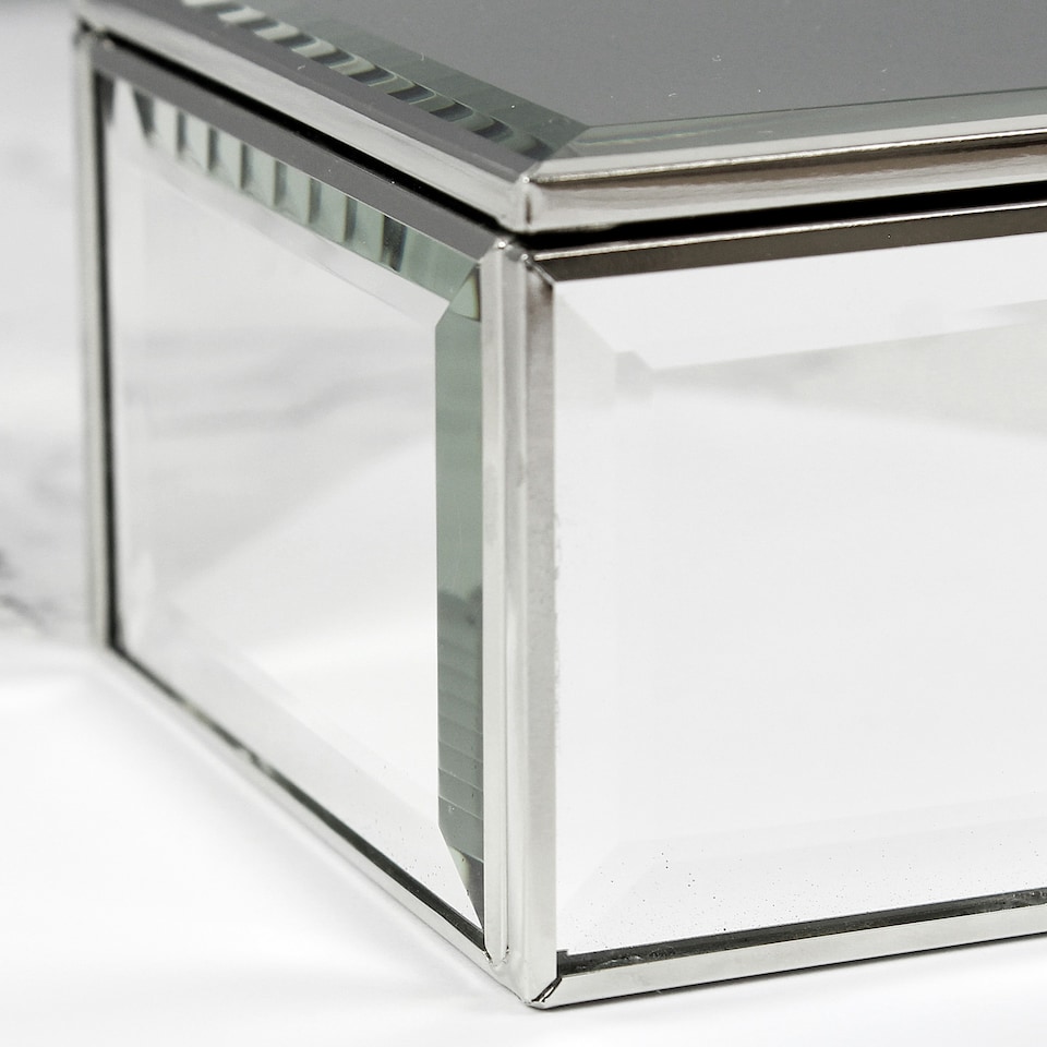image 1 of Personalised Floral Watercolour Mirrored Jewellery Box