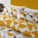 image 2 of OHS Abstract Shapes Reversible Print Soft Duvet Cover Bedding Set, King - Ochre Yellow Yellow | Ochre Yellow | King