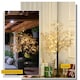 image 6 of HOMCOM 4ft Artificial Tree with Warm White LED Lights, Baby Breath Flowers