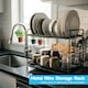 image 3 of Harbour Housewares Metal Kitchen Dish Drainer Rack 2-Tier Cutlery Holder Bowl Plate Drying Rack with Drip Tray