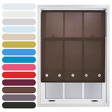 FURNISHED Roller Blinds Daylight Round Eyelet Light Filtering Easy Fit Trimmable Window Blind | Brown | Mocha | (W) 155cm x (L) 165cm