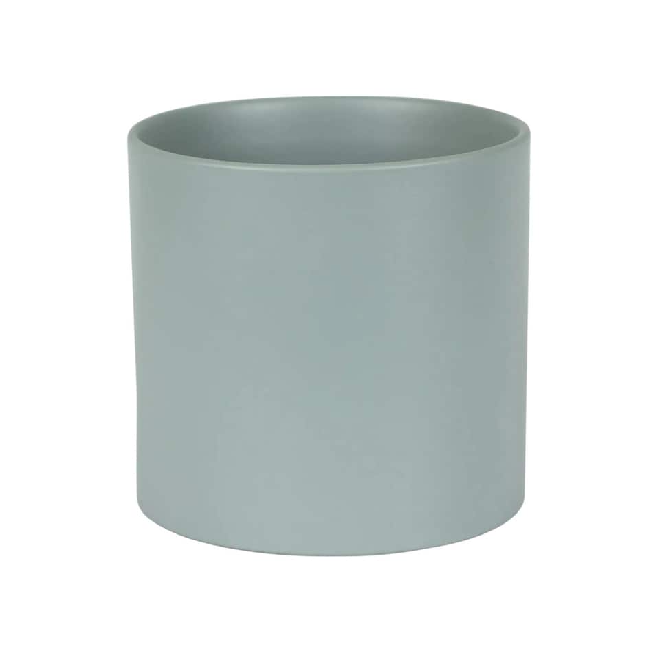 image 1 of Matte Grey Ceramic Indoor Plant Pot H17 x W17.5cm Grey