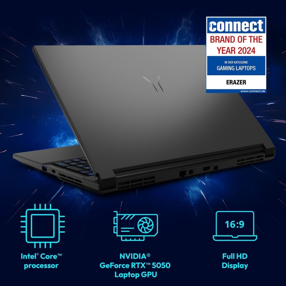 image 1 of Medion ERAZER Scout 15 Intel Core i5 16GB RAM 1TB SSD RTX 5050 144Hz 15.6 Inch Windows 11 Gaming Laptop