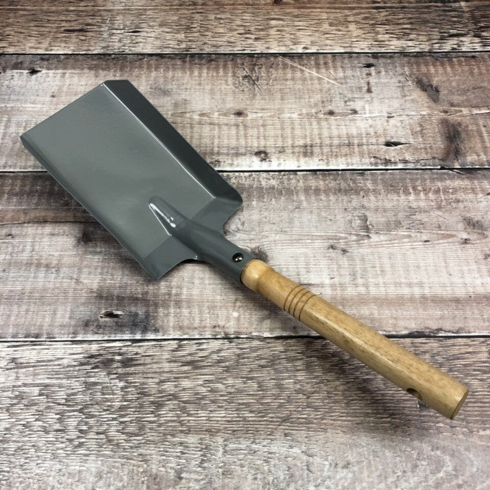 image 1 of Metal Fireside Fireplace Shovel in French Grey with Wooden Handle (Set of 2)