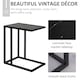 image 6 of HOMCOM C Shape End Table withMetal Frame Sofa Side Table Narrow Snack Coffee Table for Living Room, Black Marble Effect | Black