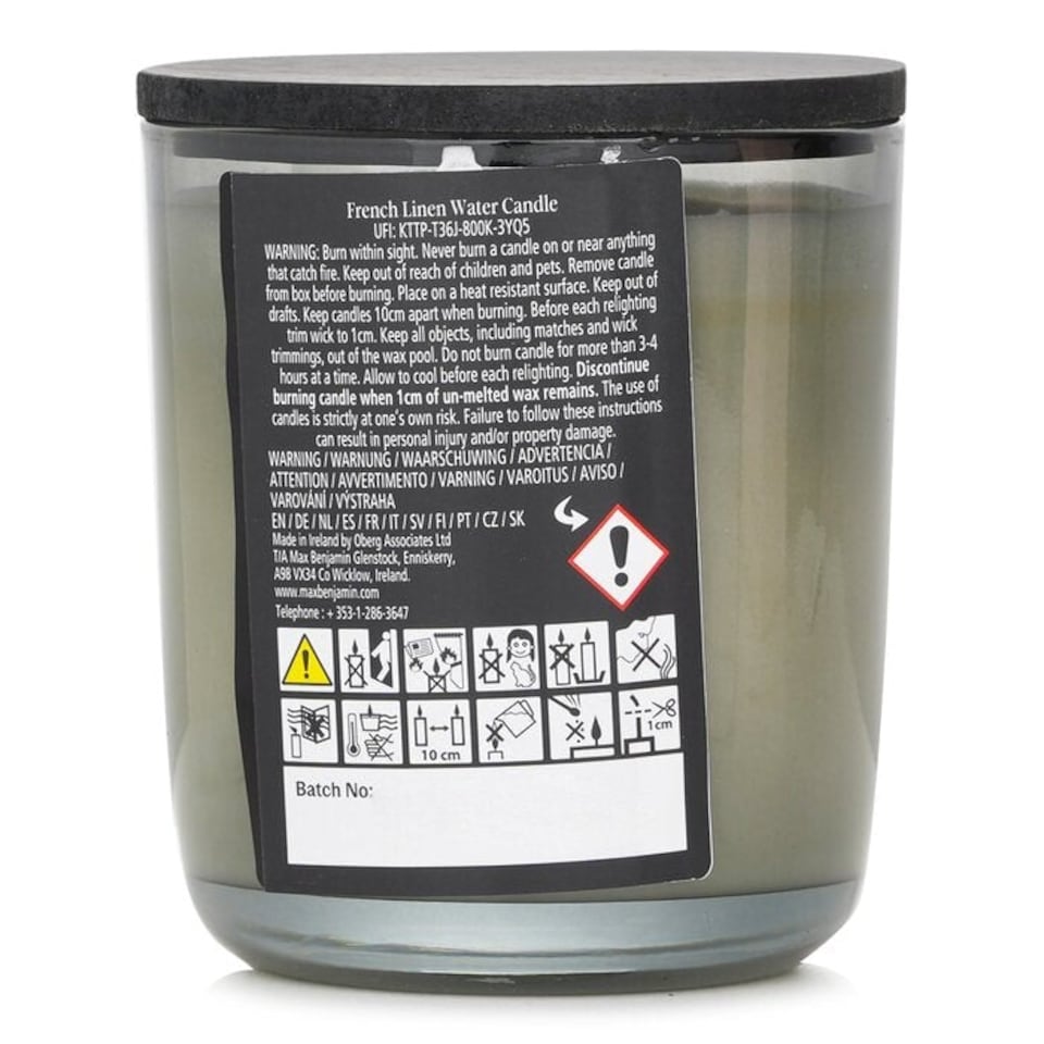 image 1 of Natural Wax Candle - French Linen Water - 210g/7.4oz N/A