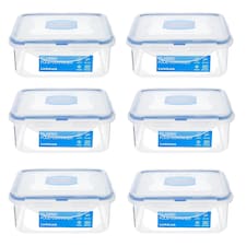 LocknLock Food Storage Container Airtight Leakproof Microwave Safe Transparent Food Box 870ml Pack of 6