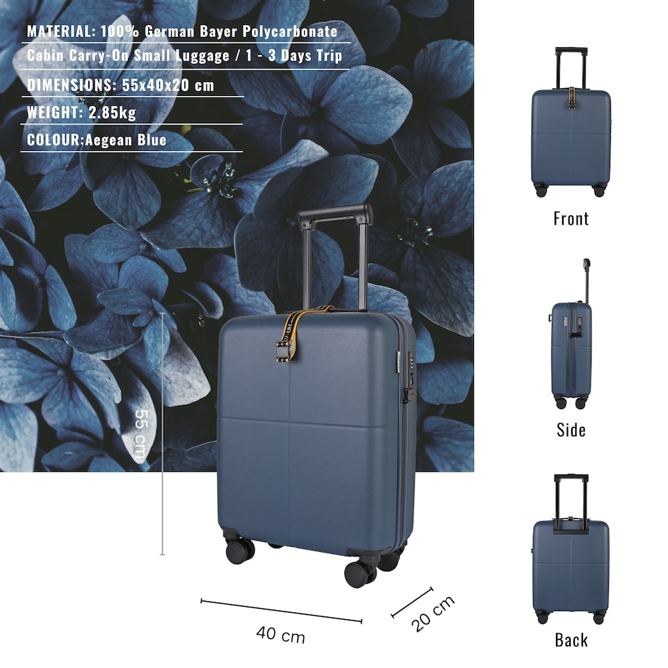 image 1 of Premium 100% Makrolon PC 2 PCS Suitcase Set | Vanity + Cabin Luggage
