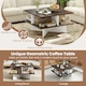 image 6 of COSTWAY 2-Tier Square Coffee Table 60cm Center Table Brown