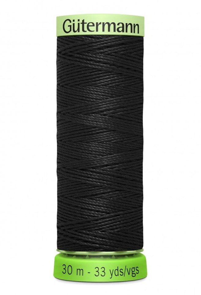 Gutermann 000 Black rPET Top Stitch Thread For Dressmaking - 30m Spool - each