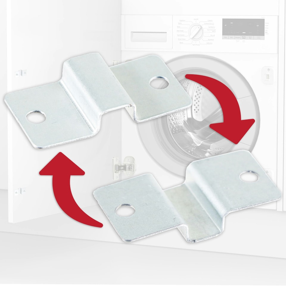 image 1 of SPARES2GO Integrated Door Hinge Fixing Kit for Logik LI8W6D17 LI8W6D20 LIW714W15 LIW714W20 LIW814W15 LIW814W20 Washing Machine Chrome