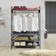 image 9 of Alva Open Wardrobe with 4 Shelves Grey | Grey Oak