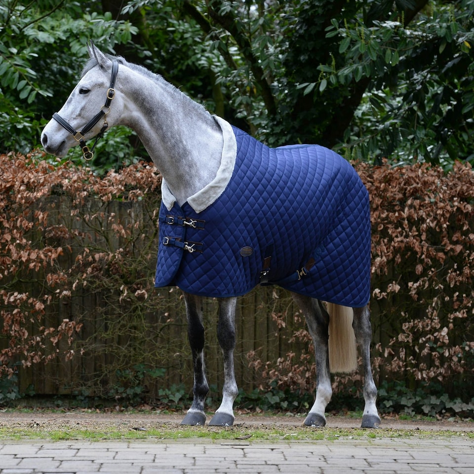 image 1 of Weatherbeeta Comfitec Deluxe Diamond Quilt Standard Neck Medium Stable Rug - Navy - 6ft 9