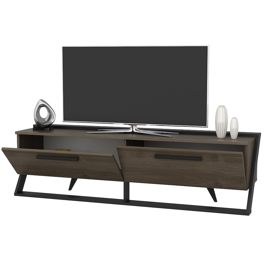 image 1 of Decorotika Astrid TV Unit with 2 Dropdown Cabinets for TVs up to 64 inches