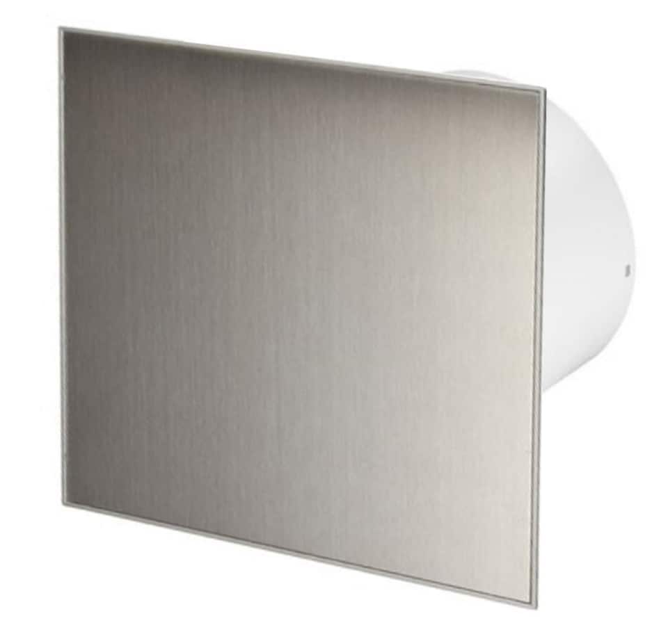 image 1 of 100mm Humidity Sensor Extractor Fan White Glass Front Panel TRAX Wall Ceiling Ventilation
