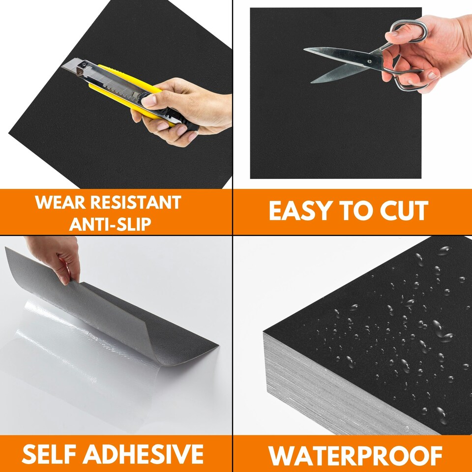 image 1 of NOVECRAFTO Vinyl Floor Tile – Self Adhesive 12x12 in – Black Checkerboard – Peel & Stick for Kitchen, Bathroom & Living Room – Waterproof & Easy DIY Black | 3.72 sqm